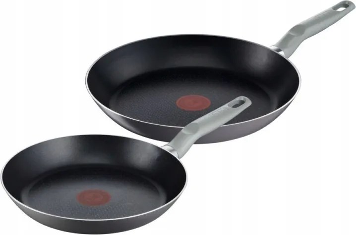 Комплект тигани Tefal B5839153, 2 ч, 24/28 см, Титениево покритие, Без PFOA, Thermo-Fusion, Thermo-Signal, Индукция, Черен