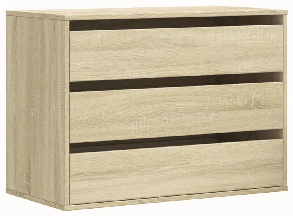 852854 vidaXL Ъглов скрин с чекмеджета дъб сонома 80x41x58см, инженерно дърво