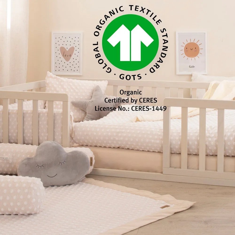 Бежово памучно плетено бебешко одеяло 80x80 cm Frosty Almond – Roba