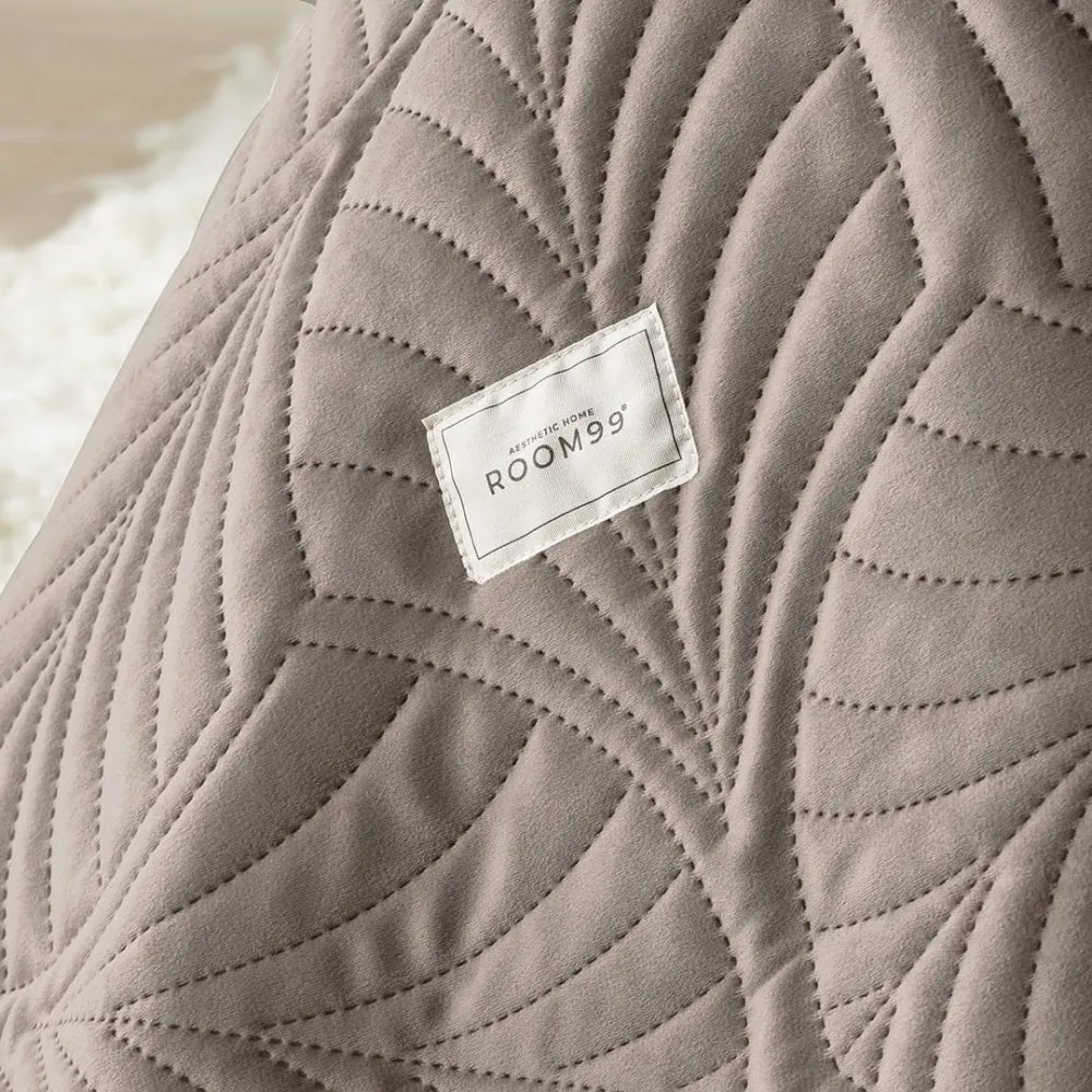 Кафява велурена покривка за легло Feel 220 x 240 cm