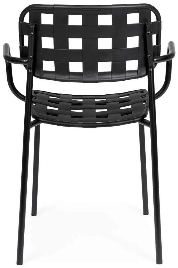 Черни градински столове в комплект от 4 бр. метални Clover – Bizzotto