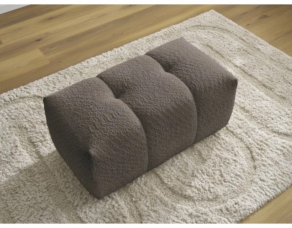 Кафява табуретка от прежда с примки от букле Roxelane – Bobochic Paris