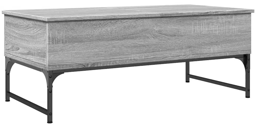 845379 vidaXL Кафе маса, сив сонома, 100x50x40 см, инженерно дърво и метал