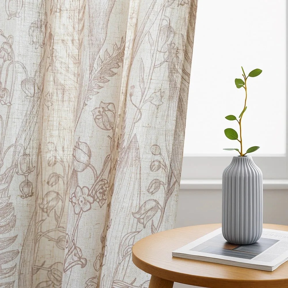 Бежово/светлокафяво перде 135x250 cm Selvetia – Restilo