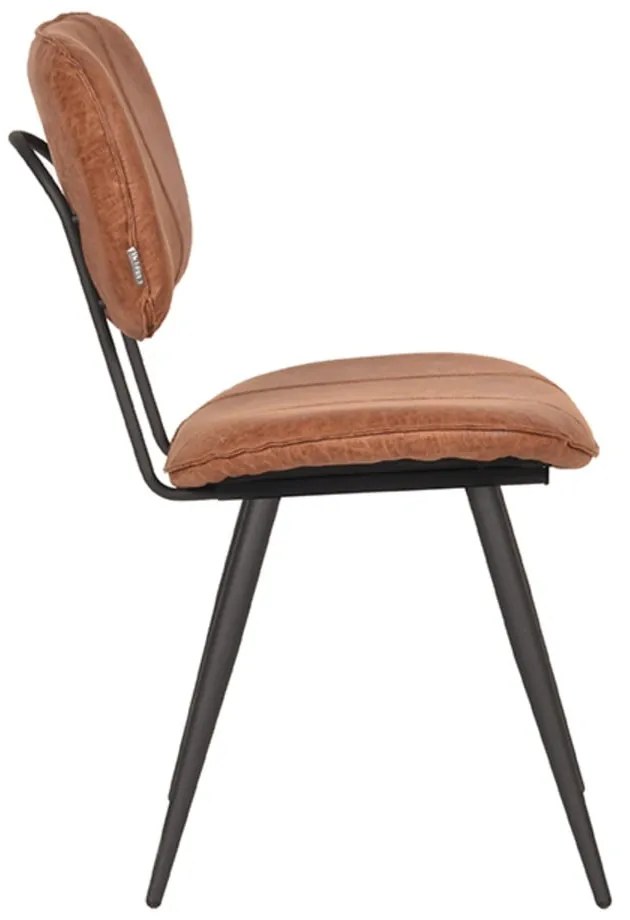 Кафяви кожени трапезни столове в комплект от 2 броя Fos - LABEL51