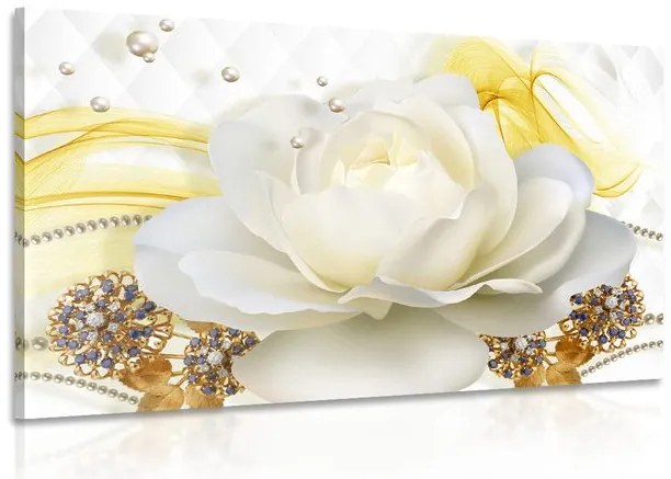 Картина на платно – Луксозна роза с абстракция