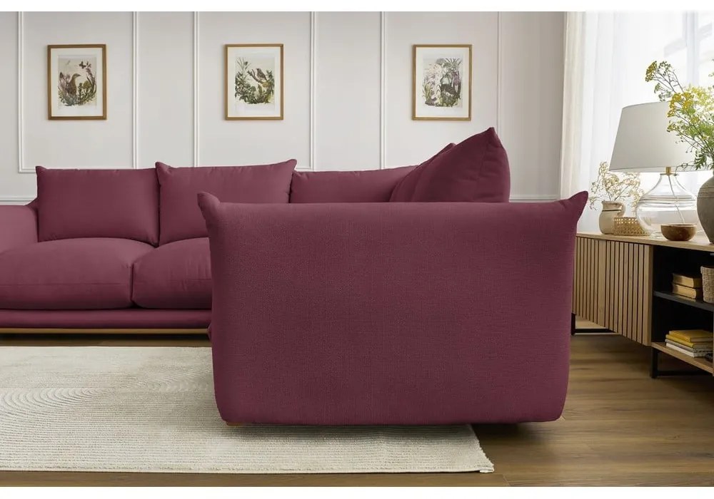 Ъглов диван в цвят бордо Ernest – Bobochic Paris