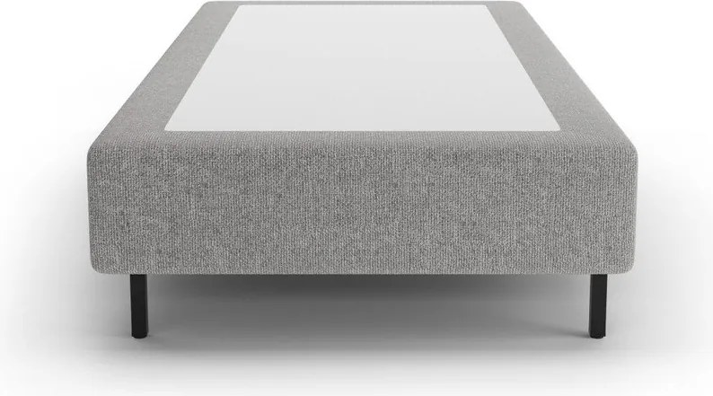 Сиво тапицирано единично легло без табла 90x200 cm Whale – Micadoni