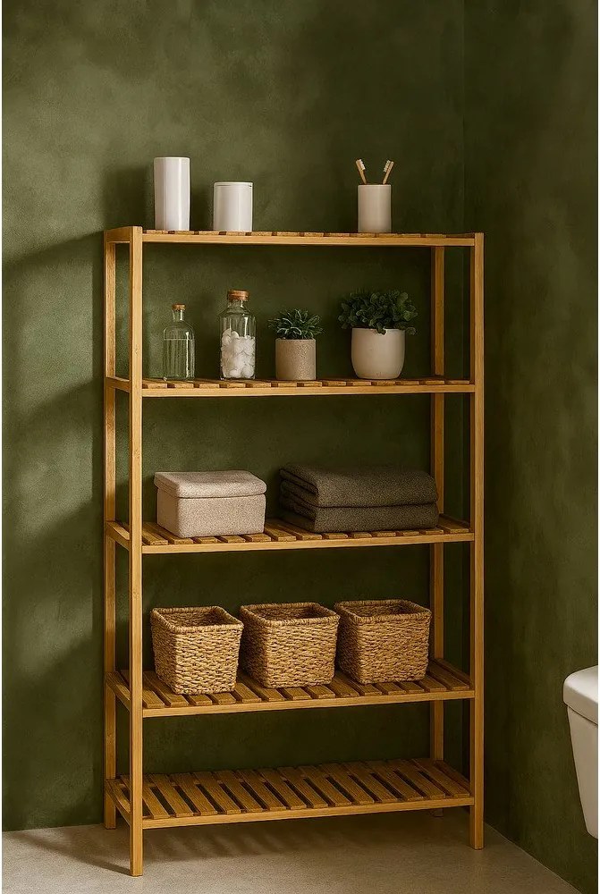 Бамбуков рафт за баня в естествен цвят 60x130 cm Skaren – Bonami Essentials