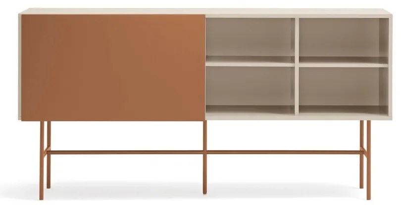 Нисък скрин с плъзгащи се врати в светлосиво-тухлено 180x91 cm Nube - Teulat