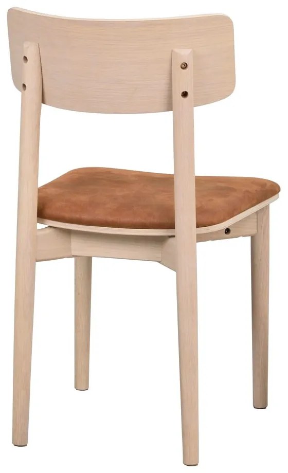 Кафяв коняк/естествени трапезни столове в комплект от 2 бр. от имитация на кожа Wolcott – Rowico