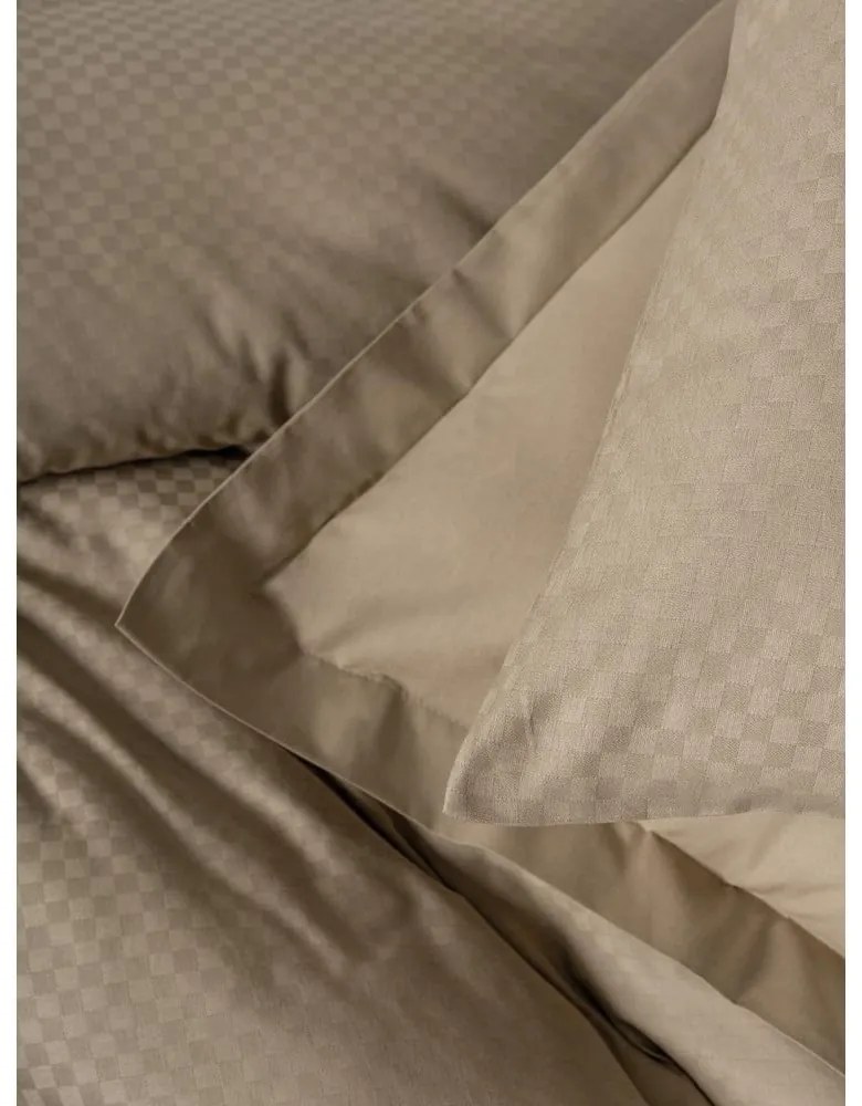 Кафяво единично спално бельо от памук Renforcé 140x200 cm Checkered – Mila Home Luxury