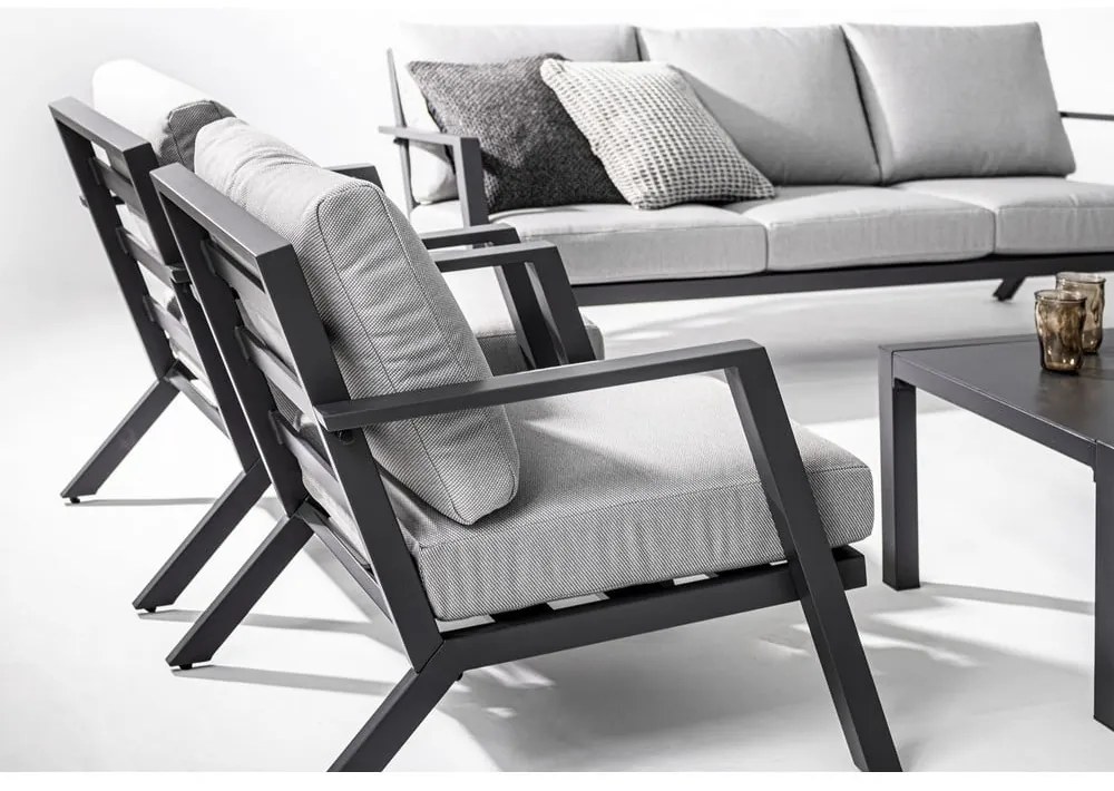 Сив алуминиев градински комплект от за отдих за 4 Harley – Bizzotto