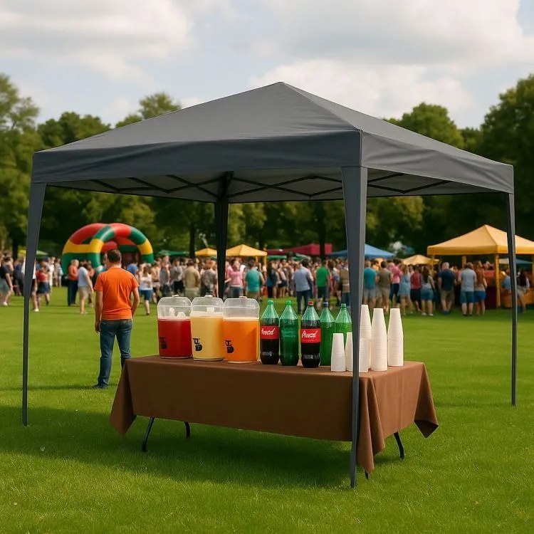 Градински павилион 3х3 м с автоматично разгъващ се покрив Зелено