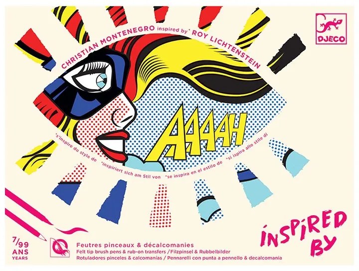 Djeco - Комплект за рисуване Вдъхнови се от Roy Lichtenstein DJ09376