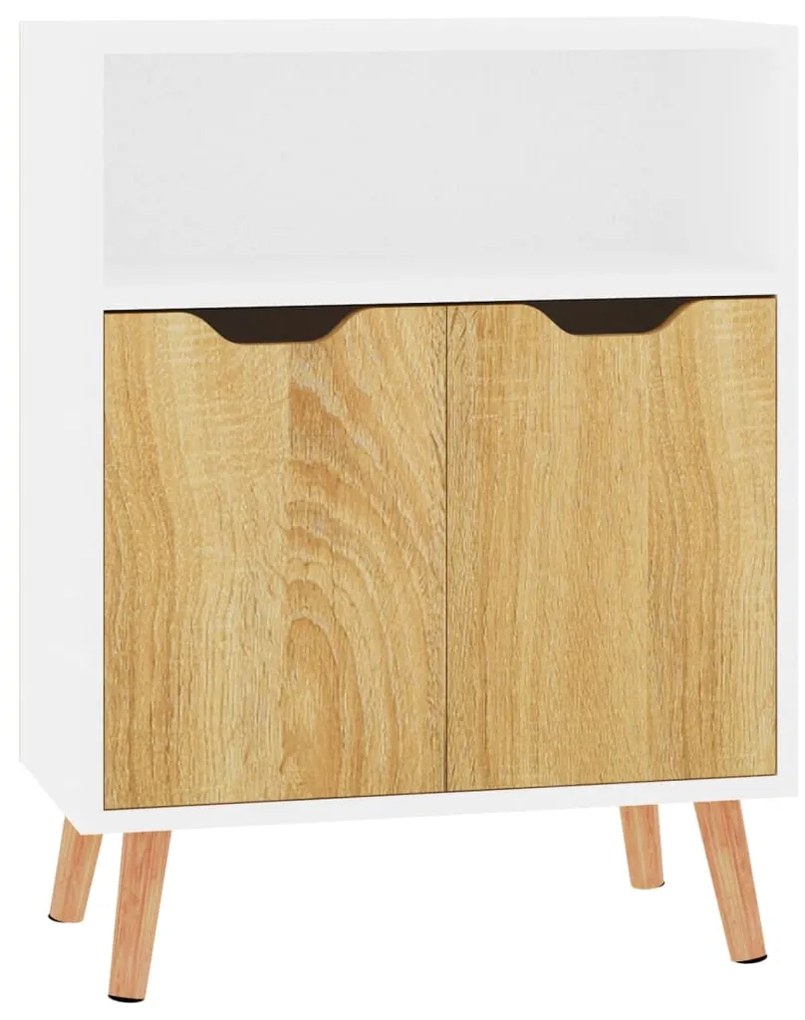 326827 vidaXL Сайдборд, бяло и сонома дъб, 60x30x72 см, инженерно дърво