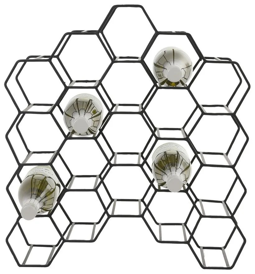 Черна метална стойка за вино за 12 бутилки Salbris - Light &amp; Living