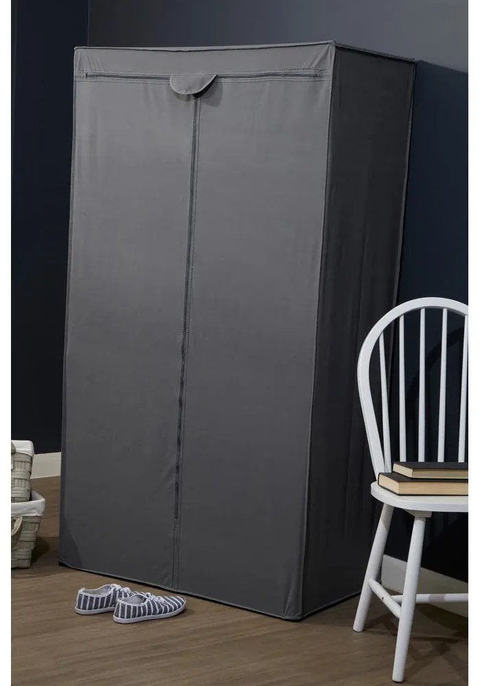 Сив текстилен гардероб 90x160 cm Dara – Premier Housewares