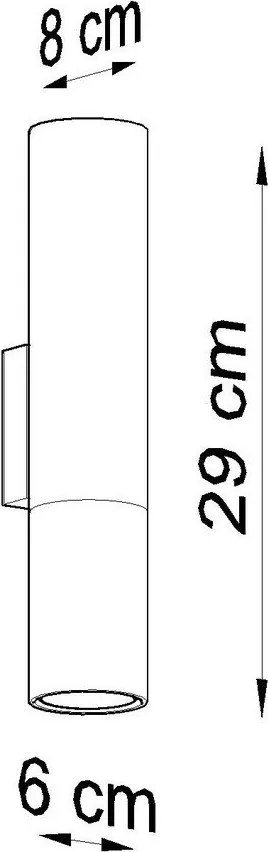 Черна/сребристa метална стенна лампа ø 6 cm Longbot – Sollux