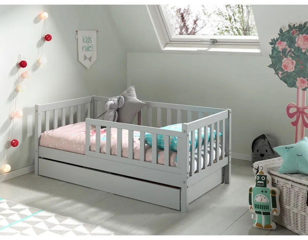 Сиво чекмедже за под легло Junior, 70 x 140 cm Peuter - Vipack