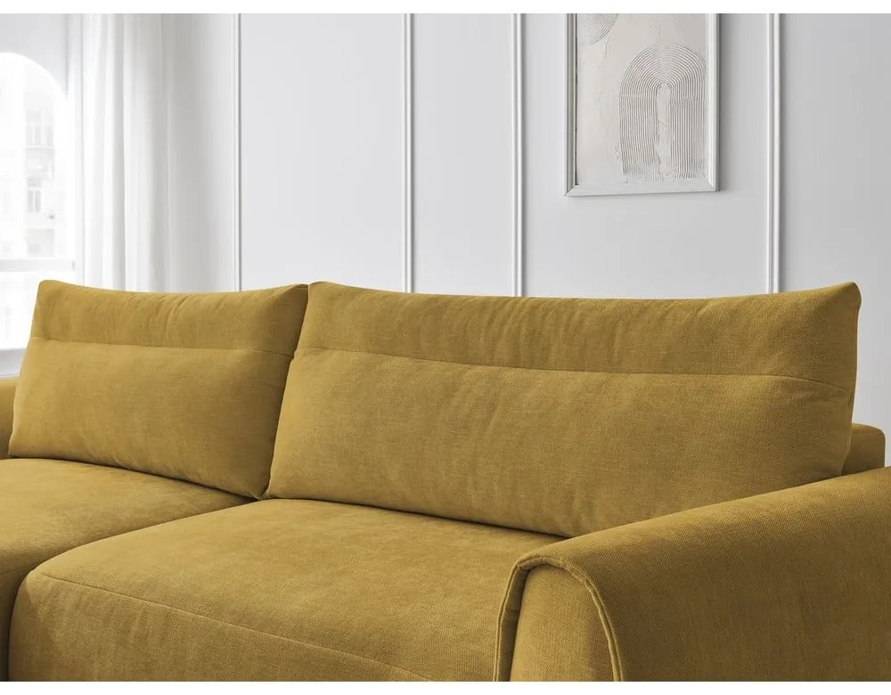 Ъглов диван в цвят жълта охра Aden – Bobochic Paris