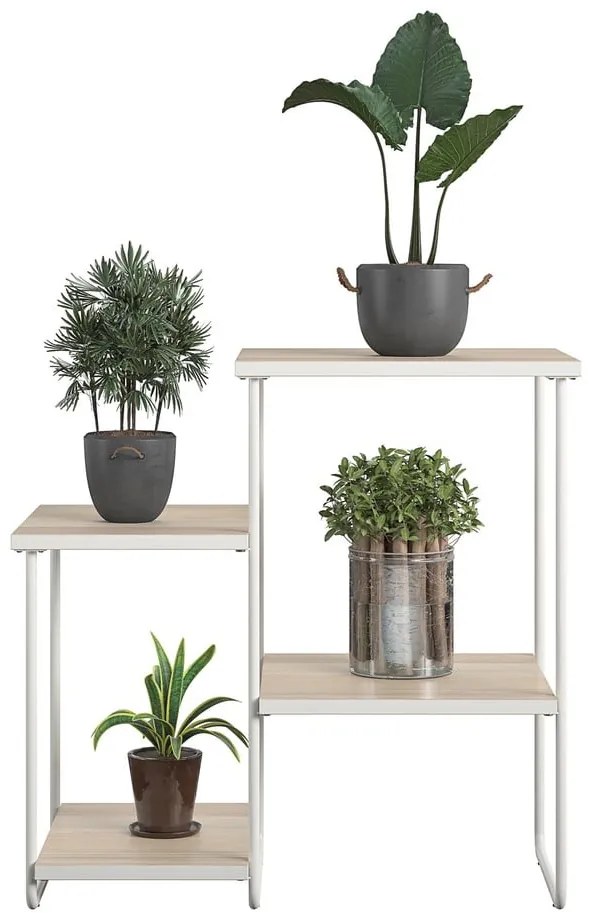 Бяло-в естествен цвят конзолна маса с ясенов плот 35x67 cm Dante – Støraa