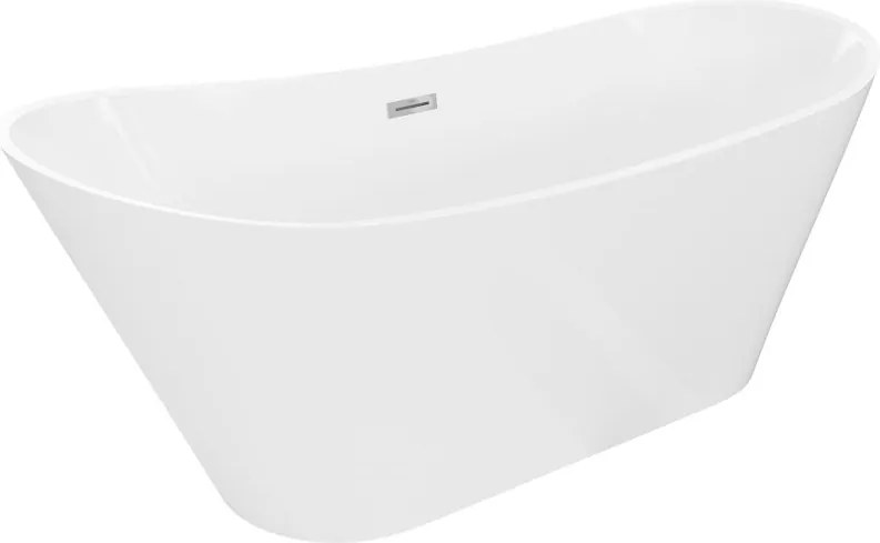 Mexen Dora самостоятелна вана 150 x 75 см, бяла, преливник хром - 52071507500-01