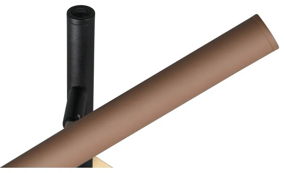 Черна LED подова лампа с метален абажур (височина 150 cm) Fiato – Trio