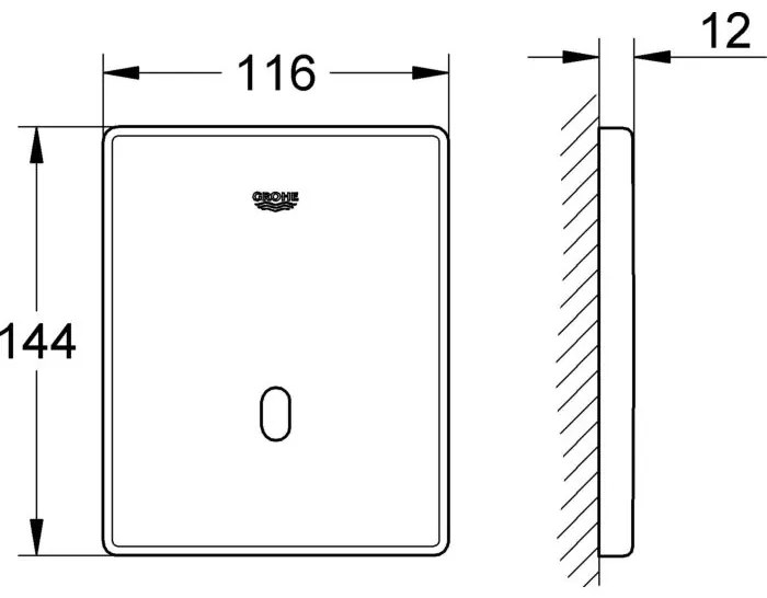 Задействаща плоча Grohe Tectron Skate-Stainless steel