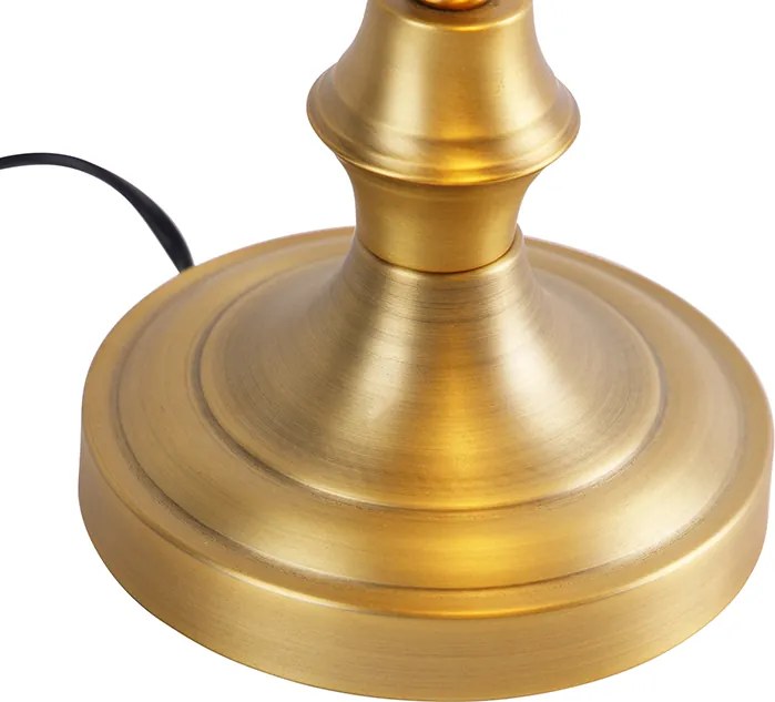 Смарт настолна лампа Banker бронз с кехлибарено стъкло, включва WiFi A60