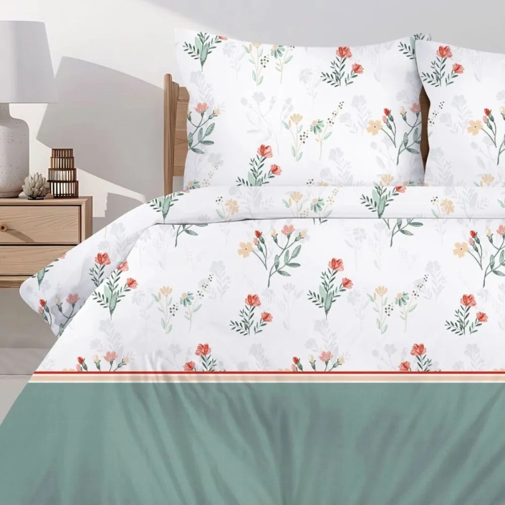 Обръщаемо спално бельо от висококачествен памук с флорален мотив Ширина: 140 см | Дължина: 200 см