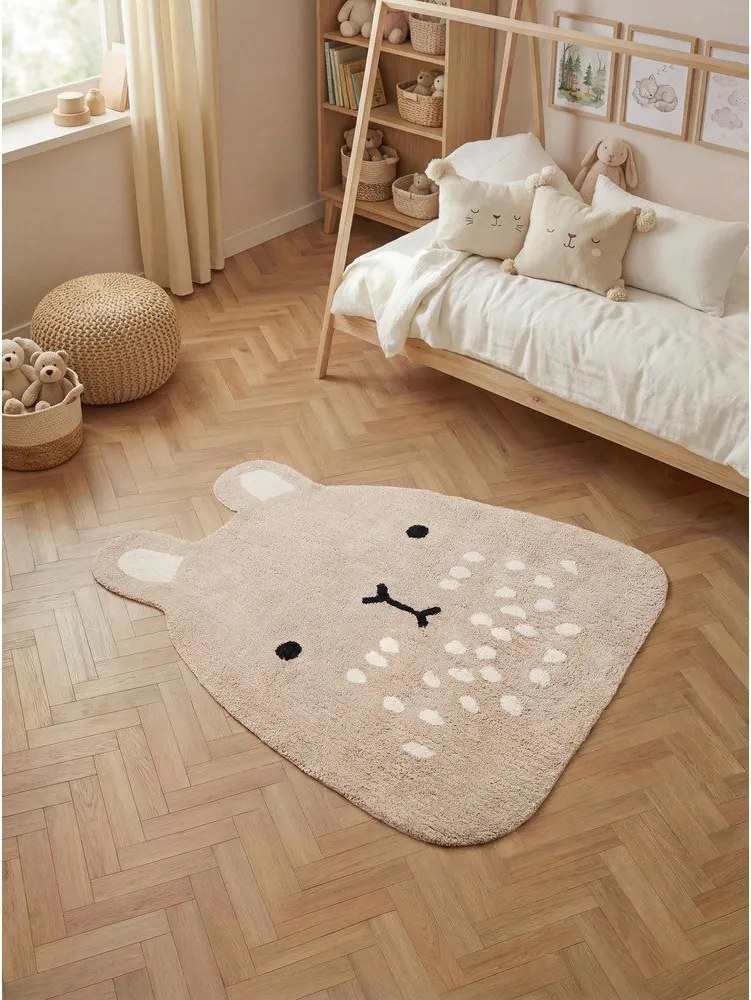 Бежов памучен детски килим подходящ за пране/ръчно изработен 120x152 cm Snuggle Pucki – Hanse Home