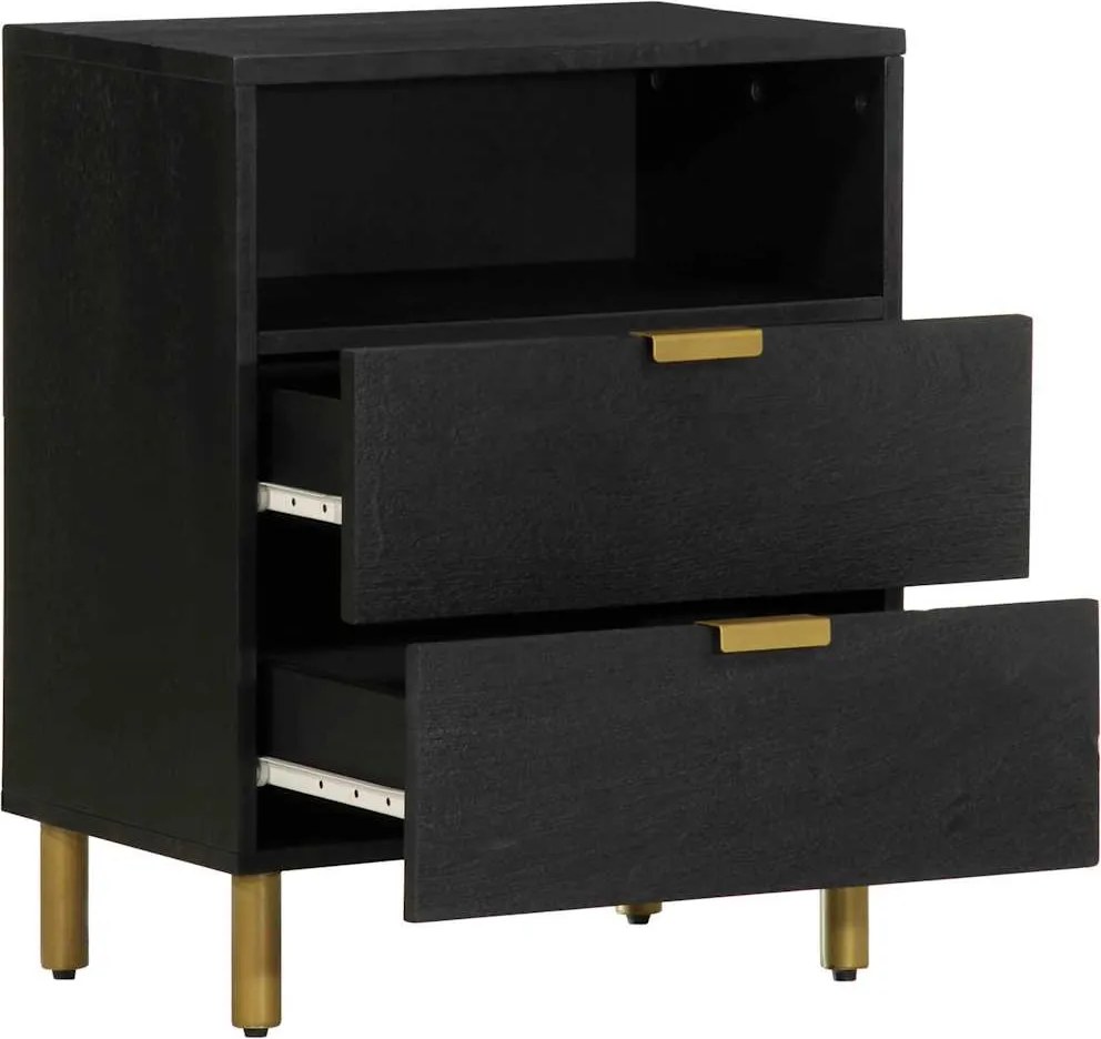 4017658 vidaXL Нощно шкафче, черно, 50x33x62 см, инженерно дърво