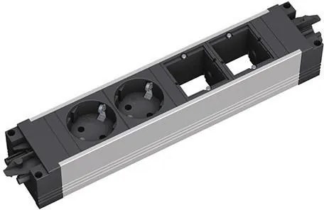 BACHMANN Модул STEP с 2х Шуко и 2х празни модула, цвят Черен,  - B906.10933