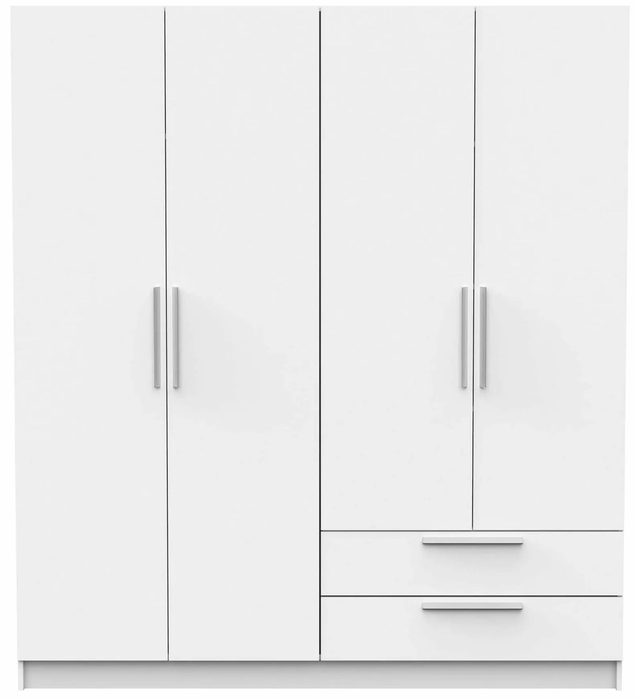 Гардероб 4-врати Glorious-Бял