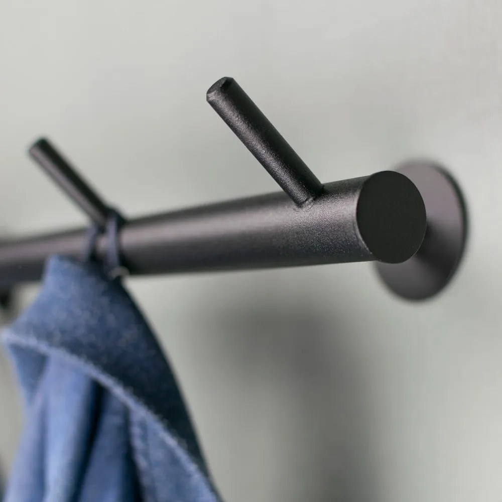 Черна метална стенна закачалка 55 cm Odin – Spinder Design