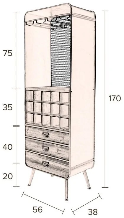 Дървен шкаф за вино Vino - Dutchbone