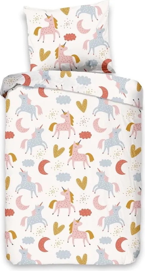Детско памучно спално бельо Еднорог, 100 x 135 cm - Good Morning