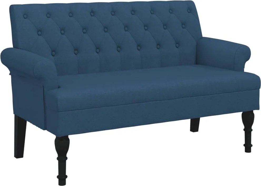 372126 vidaXL Пейка с облегалка, синя, 120x62x75,5 см, плат