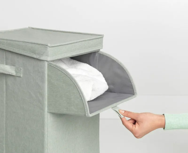 Кутия за пране Brabantia Stackable 1000829, 35 л, Преден отвор, Широк капак, Сгъваема, Зелен