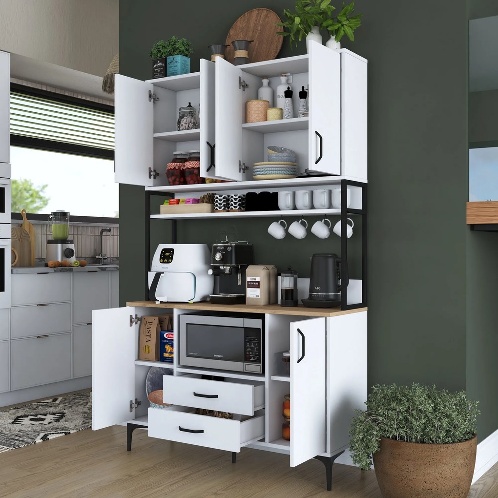 Многофункционален шкаф JE169, цвят Бял Орех