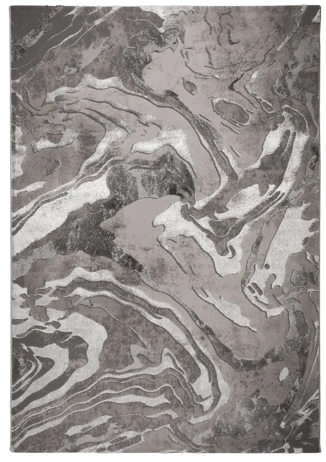 Сив/сребърен килим 160x230 cm Marbled – Flair Rugs