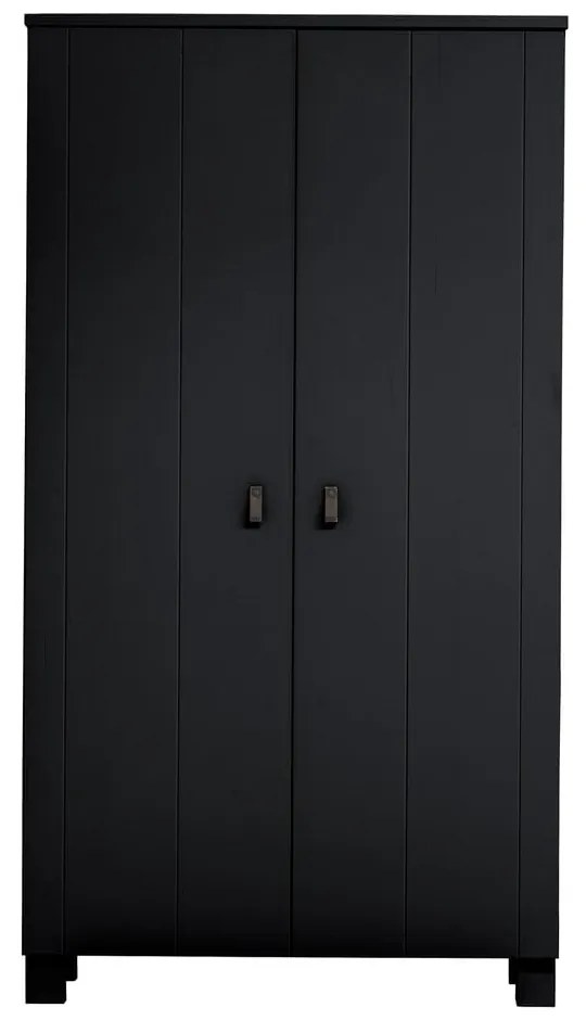 Гардероб от черен бор 111x202 cm Ties - WOOOD