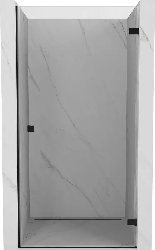 Mexen Lunar-B душ врати с панти десни 60 см, прозрачни, черни - 832-060-000-70-00-P