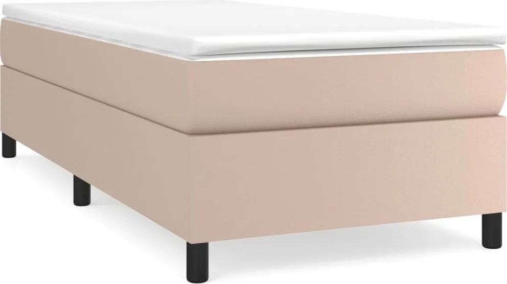 3121028 vidaXL Рамка за легло с пружини, капучино, 90x200 см, изкуствена кожа
