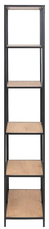 Черна етажерка в дъб 77x185 cm Seaford - Actona