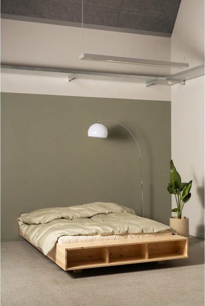 Двойно легло от масивен бор с включена подматрачна рамка в естествен цвят 180x200 cm Merge – Karup Design