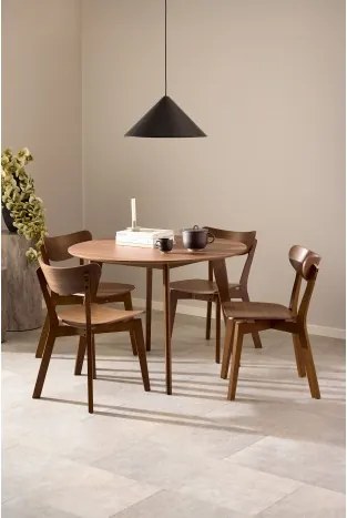 РОКСИ Натурален Орех - ДЪРВЕНА КРЪГЛА МАСА РЕТРО ЗА КУХНЯ/ ТРАПЕЗАПИЯ