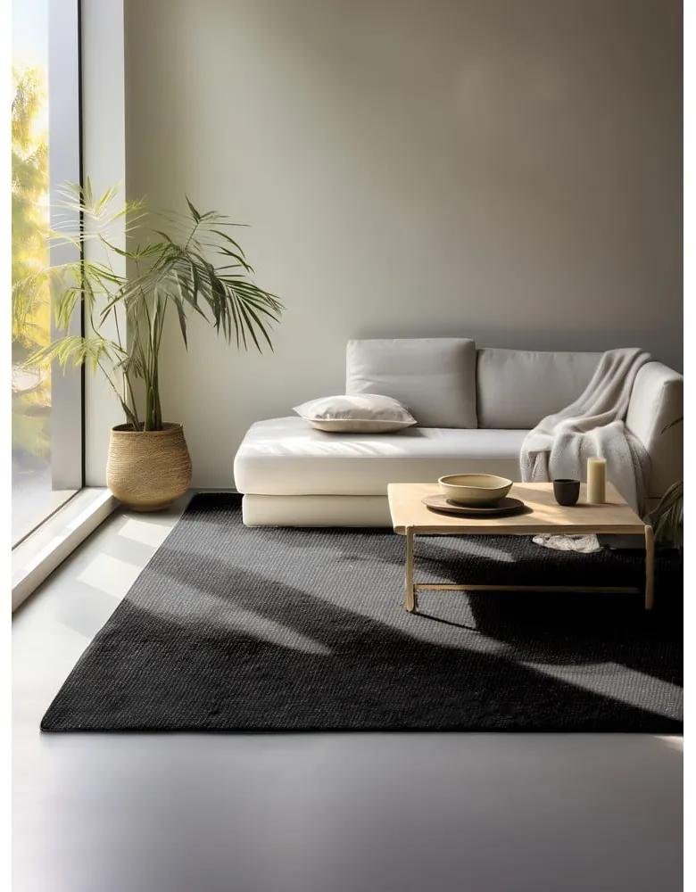 Черен килим от юта 60x90 cm Bouclé - Hanse Home