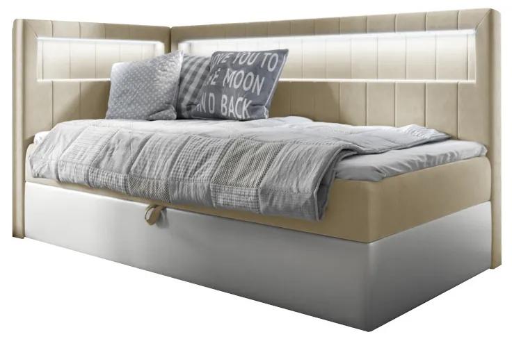 Тапицирано легло ELIZA 2 + topper, 80x200, fresh 1, ляв